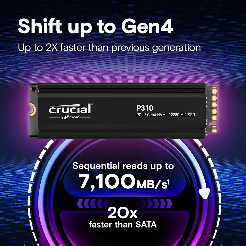 Накопичувач SSD Crucial m.2 NVMe 2TB P310 PCIe 4.0 (CT2000P310SSD5) - фото 3