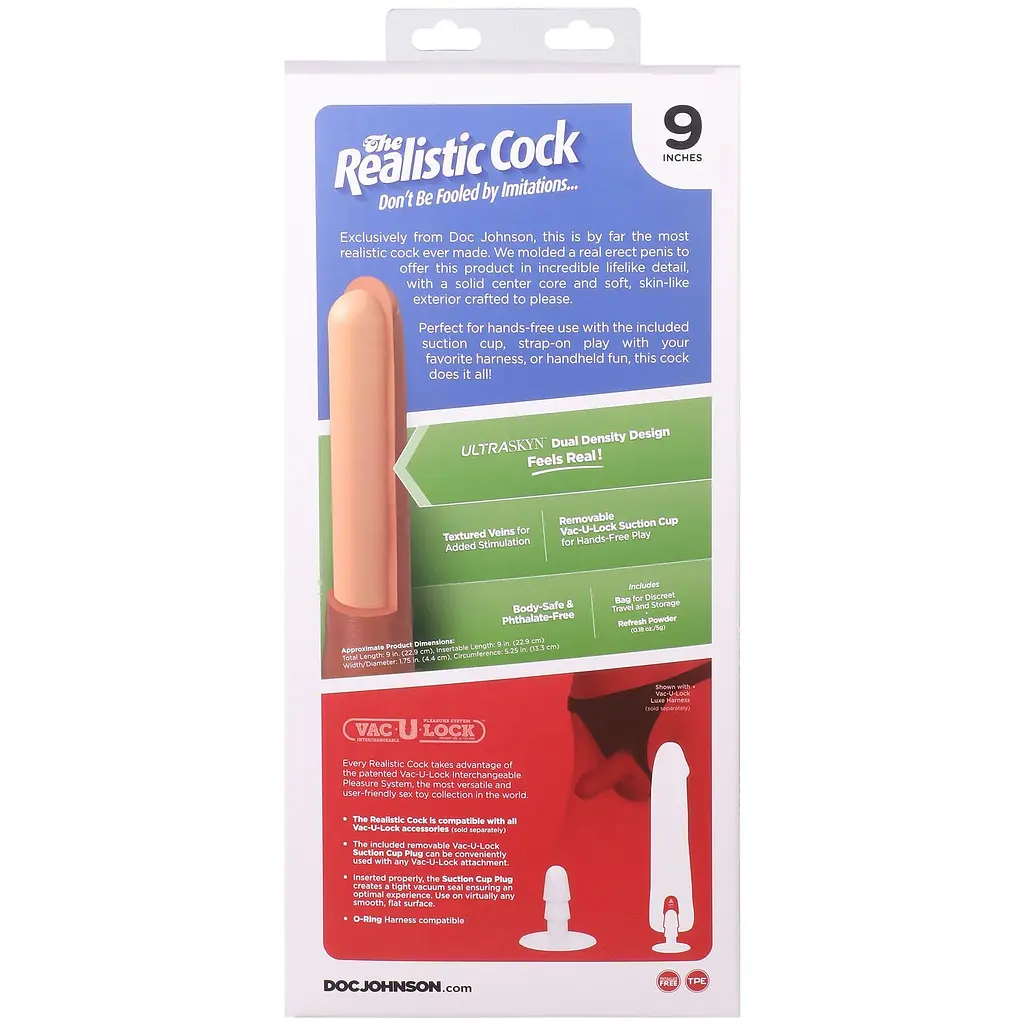 Фалоімітатор Doc Johnson The Realistic Cock ULTRASKYN 9 Inch with Balls, 22.9 см - фото 11