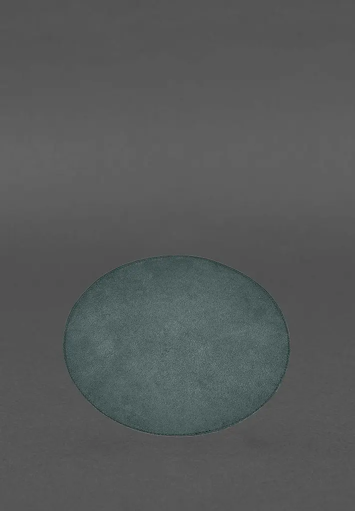 Круглый коврик для мышки из натуральной кожи зеленый краст - фото 5