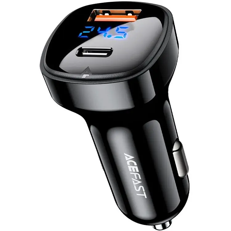 Автозарядка Acefast 2xUSB 66W (USB-C + USB-A) B4 with digital display (6974316280392) - фото 6