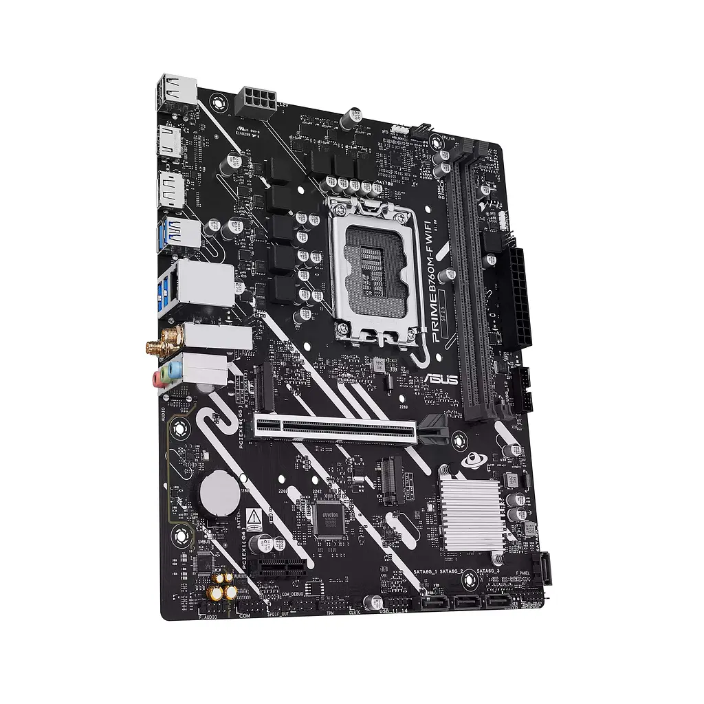 ASUS Материнська плата PRIME B760M-F WIFI s1700 B760 2xDDR5 M.2 HDMI DP Wi-Fi BT mATX - фото 3