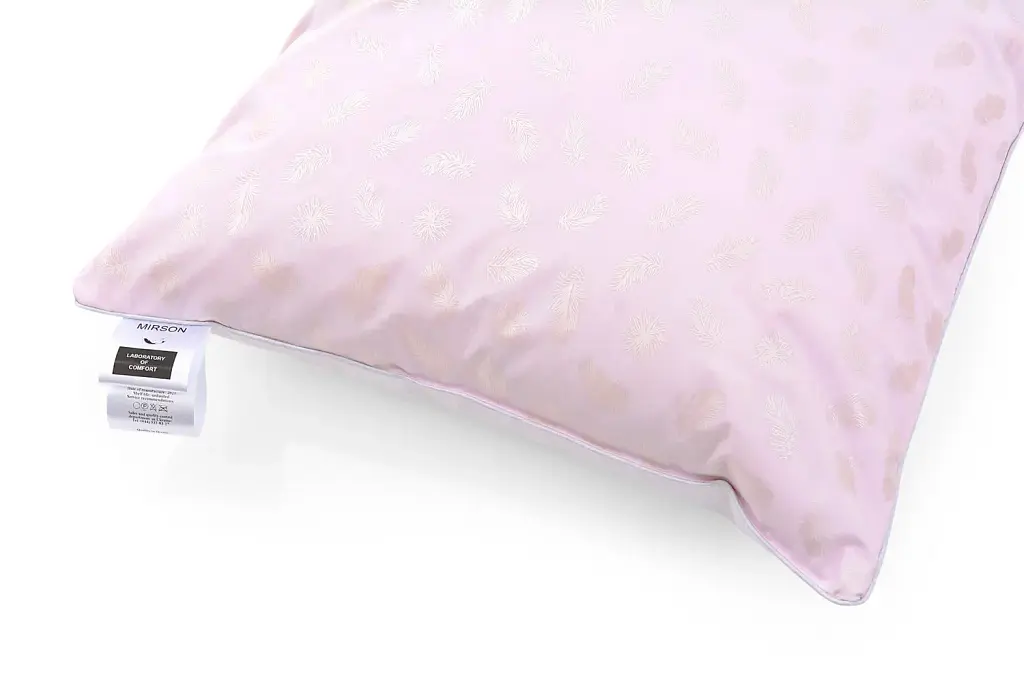 Подушка пухова MirSon Karmen №1807 Bio-Pink середня пух 90% 60х60 см біло-рожева (2200003011975) - фото 4