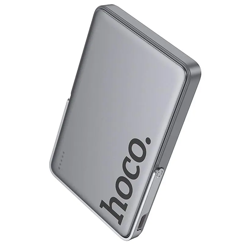 Портативне ЗП Power Bank Q36 Sunlight магнітне кріплення + тримач PD20W з БЗП 5000 mAh Metal Grey Hoco teh0029394 - фото 4