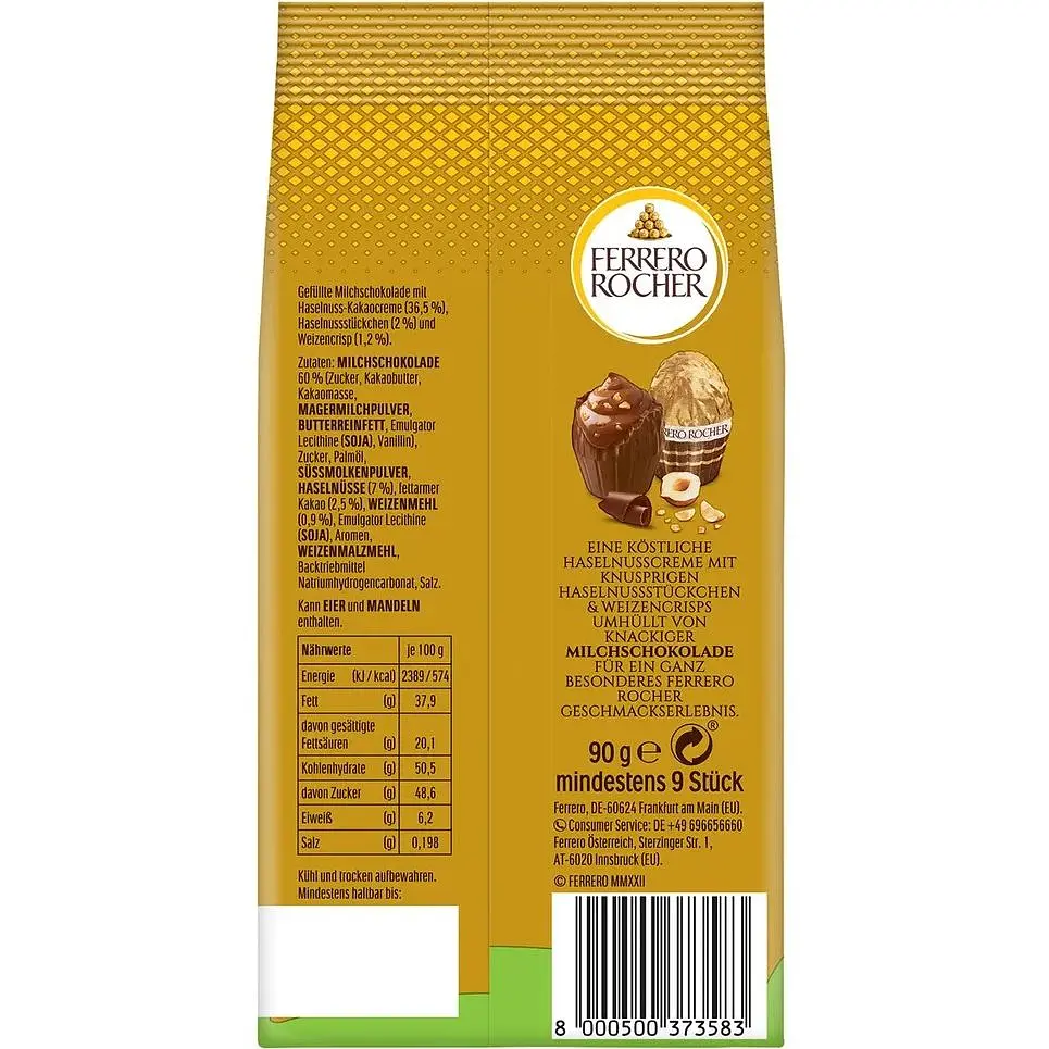 Цукерки Ferrero Rocher Golden Eggs Milk з фундуком 90 г - фото 2