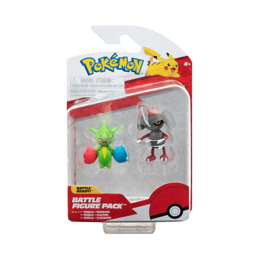 Набір ігрових фігурок Pokemon W15 Battle figure Roselia + Pawniard (PKW3006) - фото 2