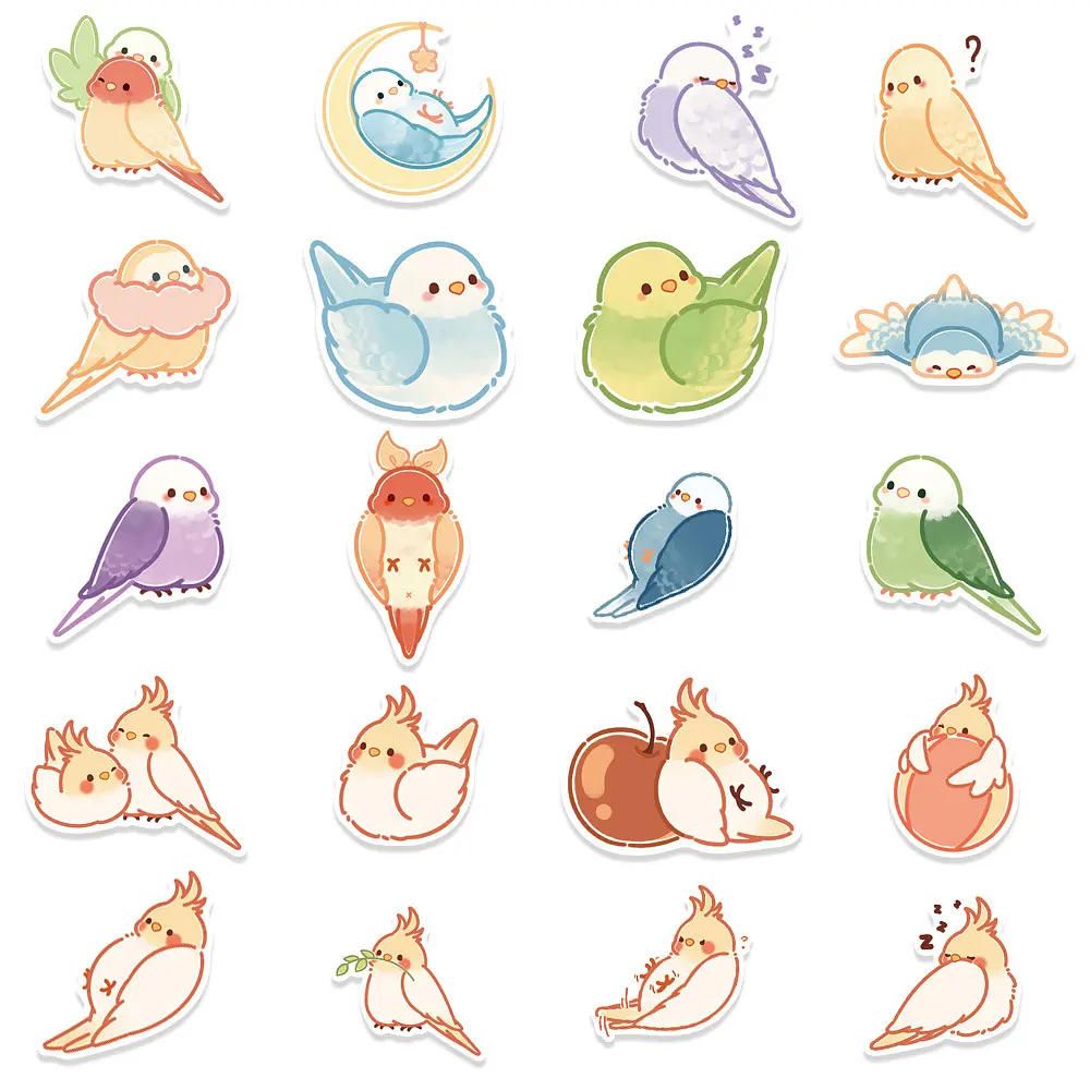 Стикерпак кольорові папуги Набір наклейок GeekLand 40 штук - фото 4