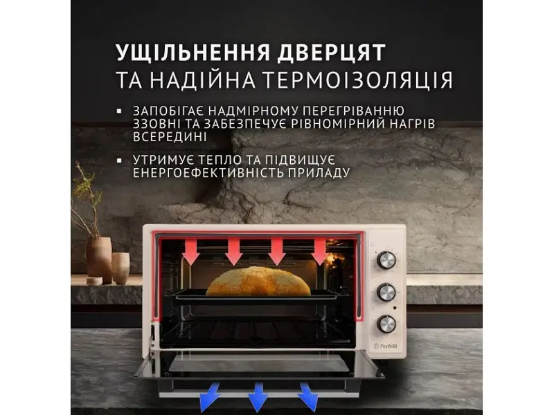 Духовка настільна Perfelli MIRAGE 48 IVORY - фото 2