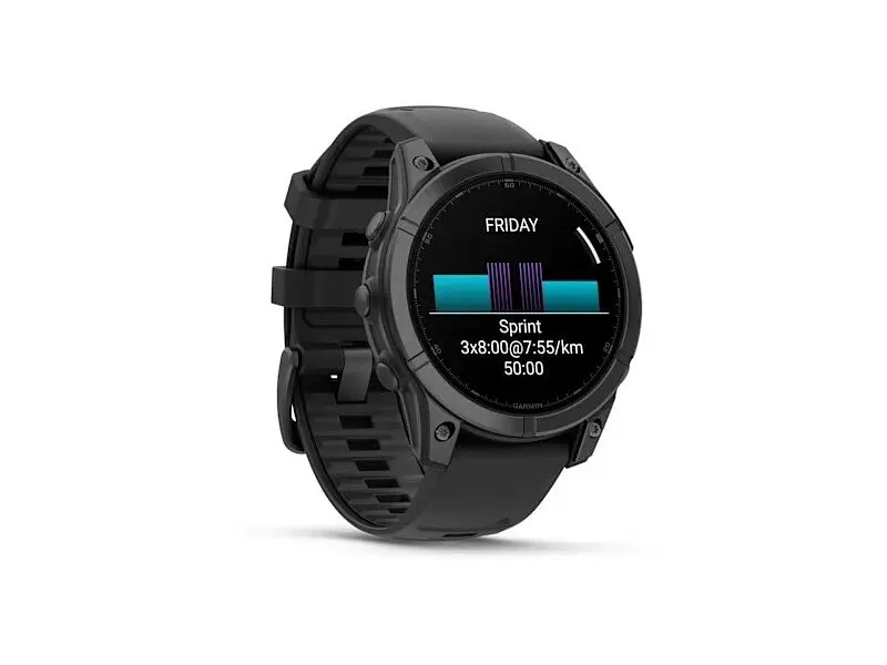 Смарт-годинник Garmin Fenix E 47mm AMOLED Slate Gray Steel with Black Silicone Band (010-03025-03/01) - фото 3
