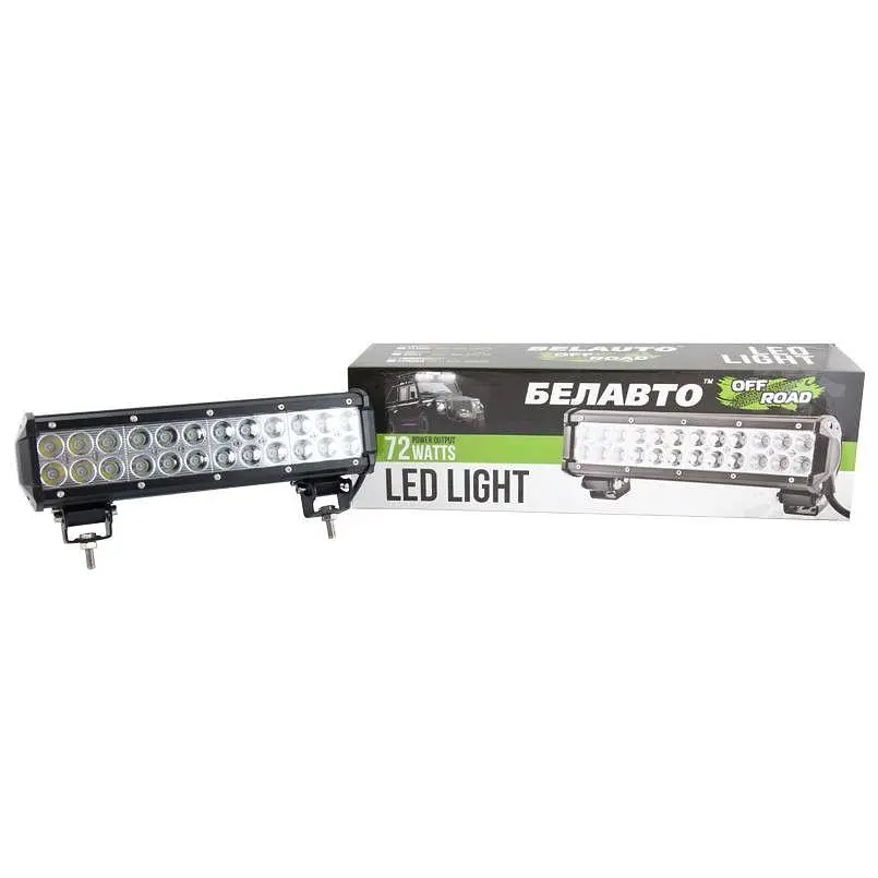 Світлодіодна Балка фара LED Belauto / 300x80x65 mm / 72W / 3W x 24 / 10-30V / Ближнє та Далеке світло (BOL2403) - фото 2