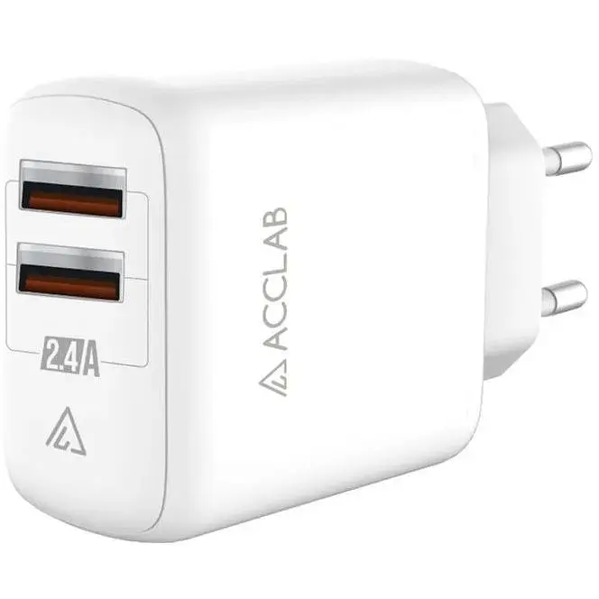 Зарядний пристрій ACCLAB AL-TC224 2хUSB 5В/2,4A/12W (1283126538834)