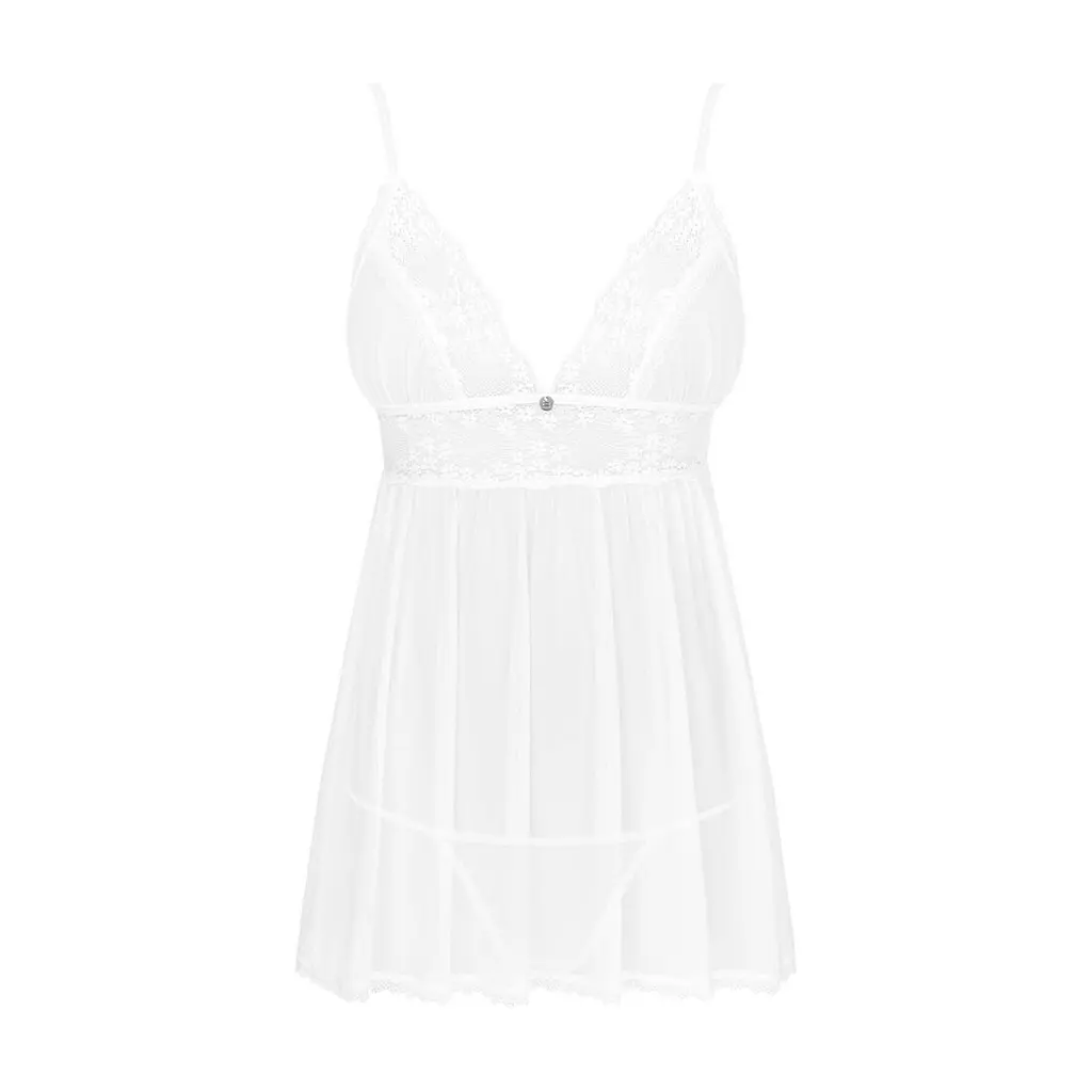 Пеньюар і трусики Obsessive Heavenlly babydoll & thong XL/2XL - фото 3