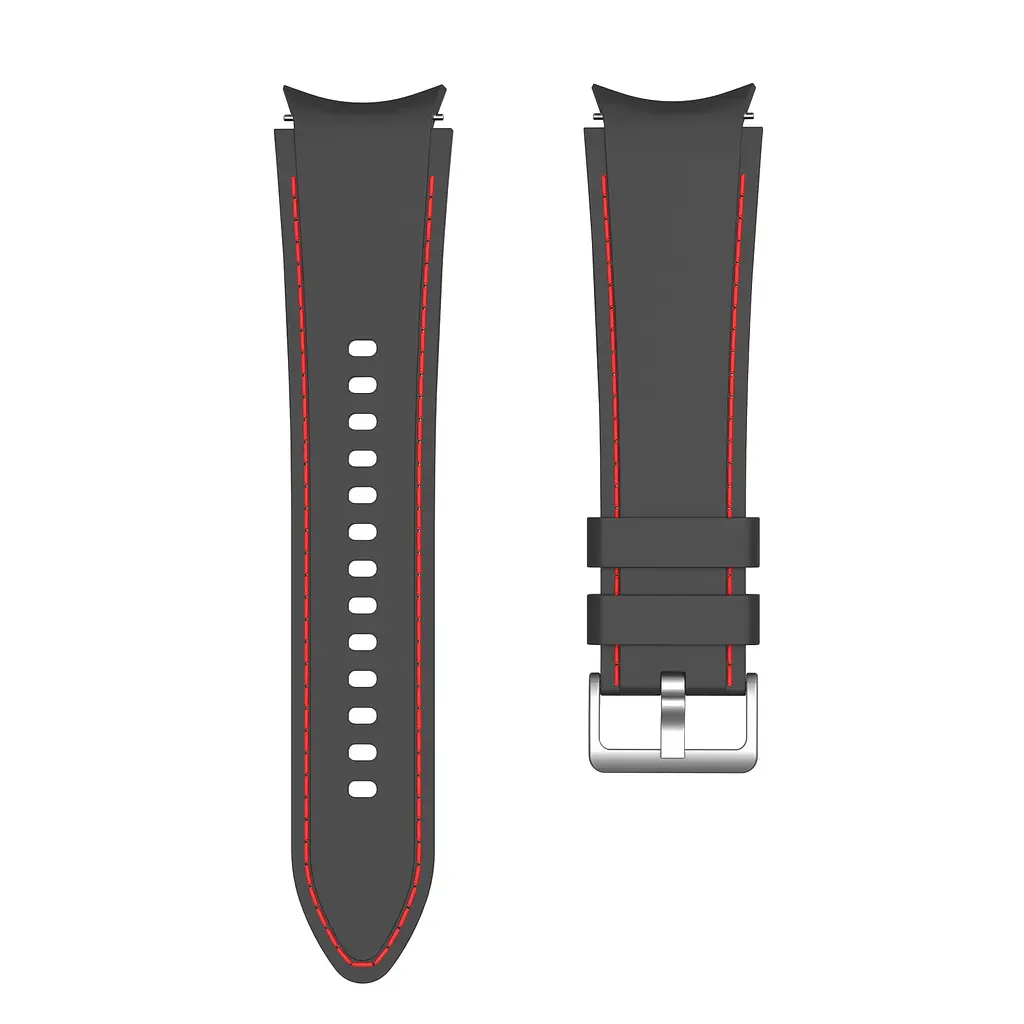 Ремешок для Samsung Galaxy Watch 5 44mm - черно-красный ширина крепления 20мм силикон Watchbands RLine (W44-0WB79323545) - фото 5
