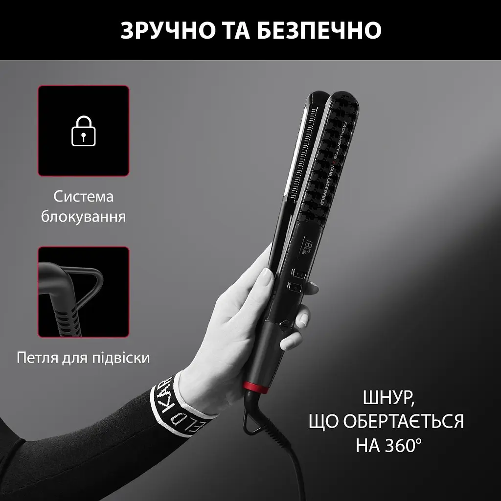 Выпрямитель для волос Rowenta x Karl Lagerfeld K/Pro Stylist Straightener черный (SF466LF0) - фото 5