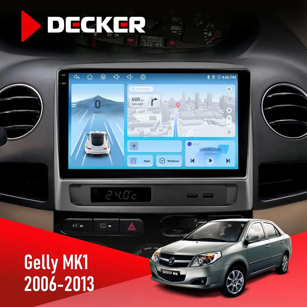 Штатна магнітола Gelly MK1 2006-2013 Decker D9-010 6x128, DSP, 4G, 2K Decker (НФ-00004661)