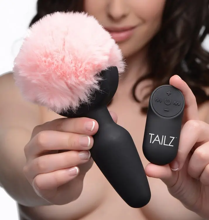Анальна пробка Tailz Pink Bunny Tail 19 см (чорний) - фото 4