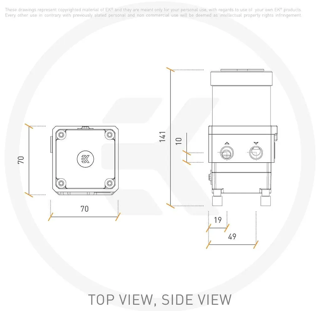 Помпа EKWB EK-Quantum Kinetic TBE 120 VTX PWM D-RGB - Plexi (3831109825303) - фото 4