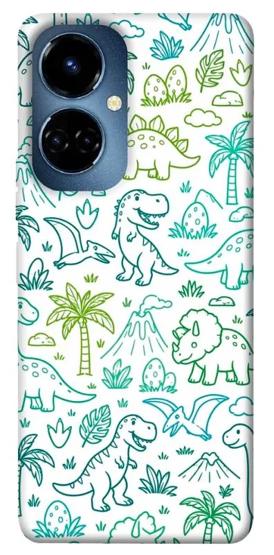 TPU чохол Demsky Dino pattern для TECNO Camon 19 (CI6n) / 19 Pro (CI8n)