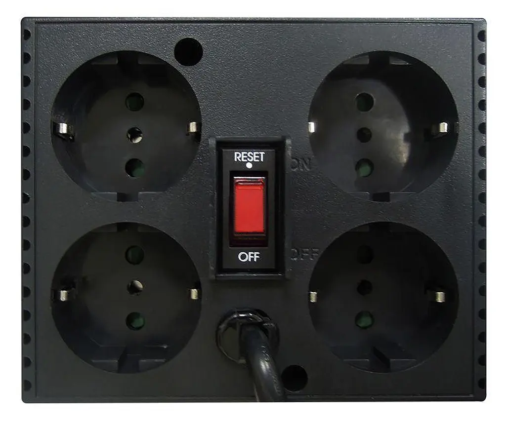 Стабилизатор напряжения PowerCom TCA-1200 черный 4 x Euro - фото 2