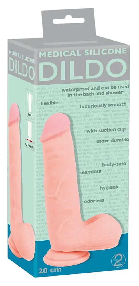 Фаллоимитатор Medical Silicone Dildo 20 см телесный - фото 6