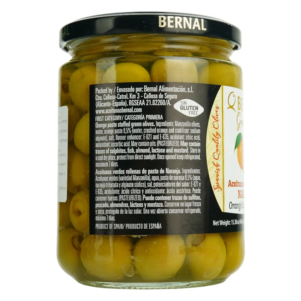 Оливки Bernal Gourmet фаршировані пастою з апельсина 436 г - фото 4