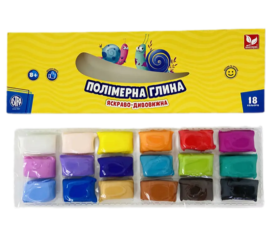 Полімерна глина Школярик 18 кольорів 260 г (304219002-UA) - фото 2