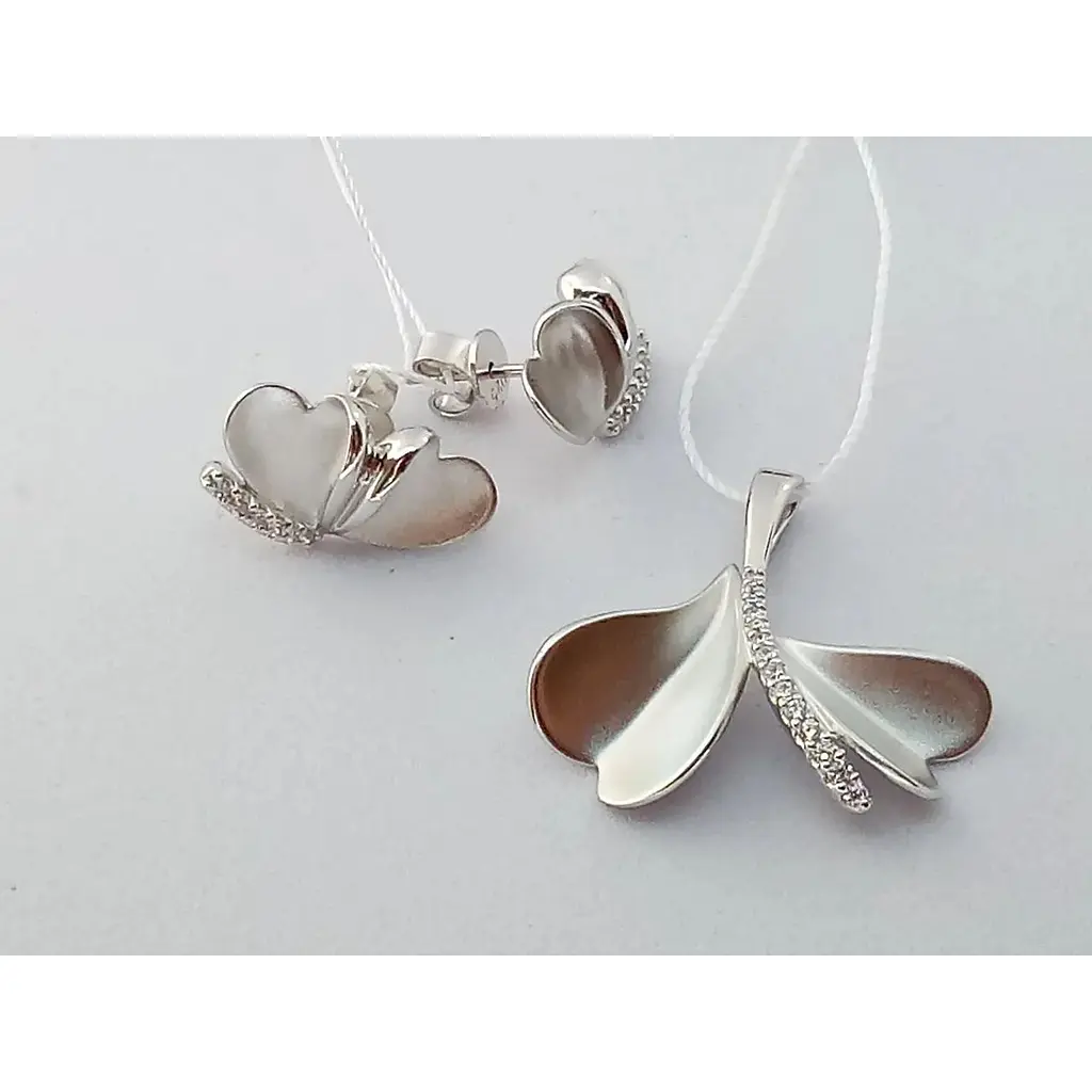 Срібна підвіска Аметист з фіанітами 1373617 - фото 4