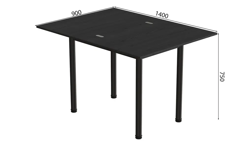 Обідній стіл-формер розкладний Берта Ferrum-decor 750x1400x900 Чорний метал ДСП Сосна Кембра 16 мм (FRD-105180) - фото 9