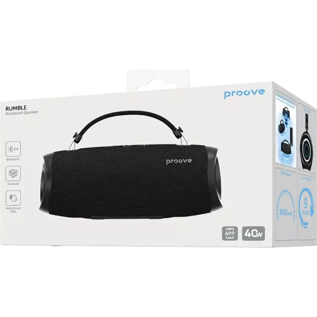 Портативна акустика Proove Rumble 40W Black (PSRM4001AP01) [169750] - фото 8