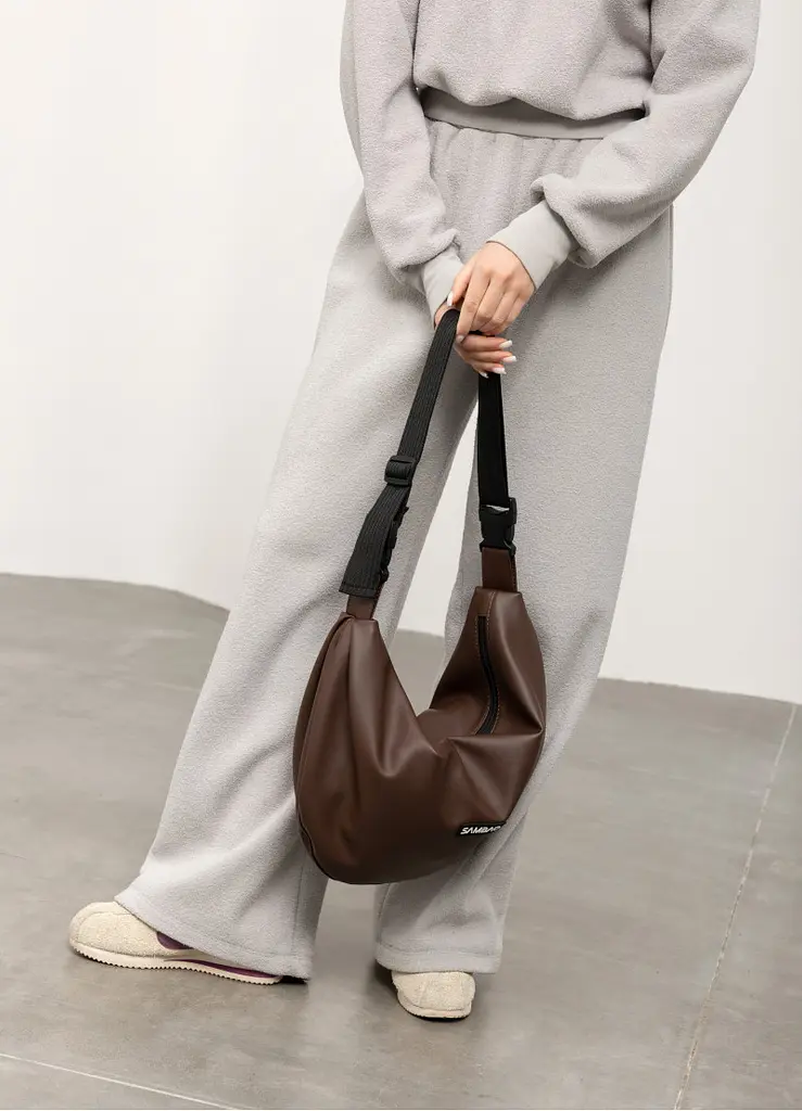 Жіноча сумка Sambag HOBO Bag-glove шоколадна 50 х 28 х 5 см (53400020) - фото 3