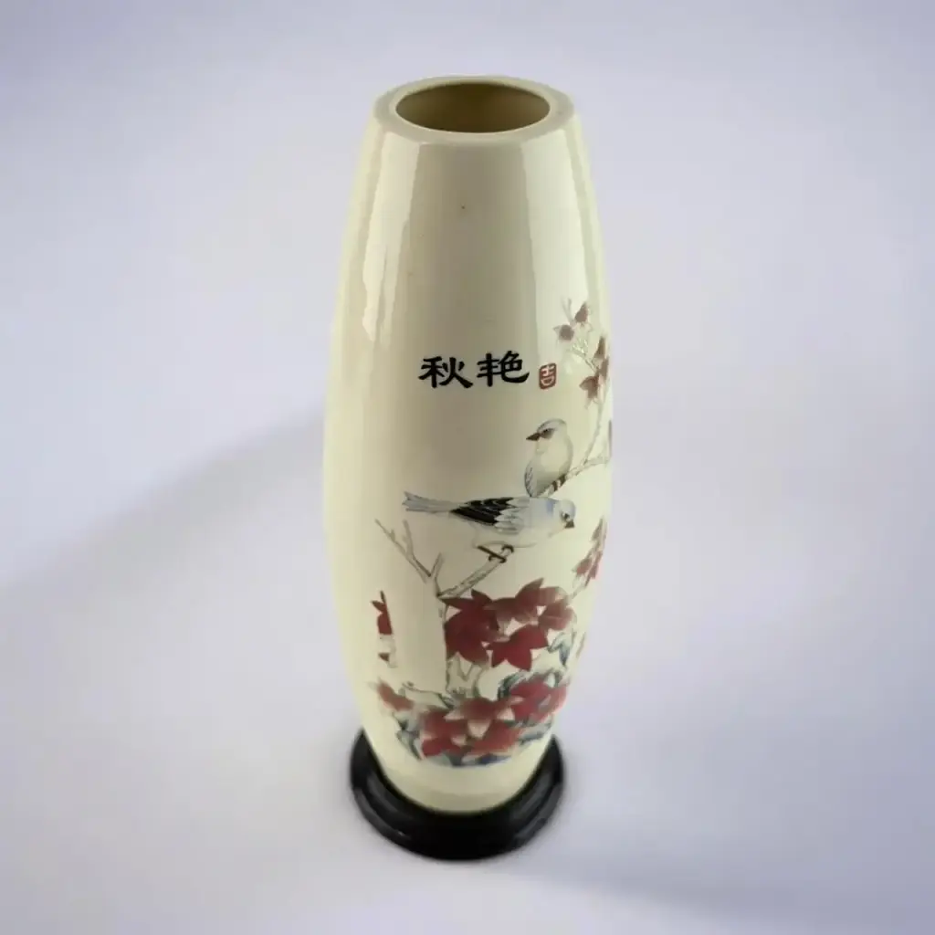 Ваза порцелянова на підставці Птахи на гілці 26х6.3х.6.3 см - фото 3