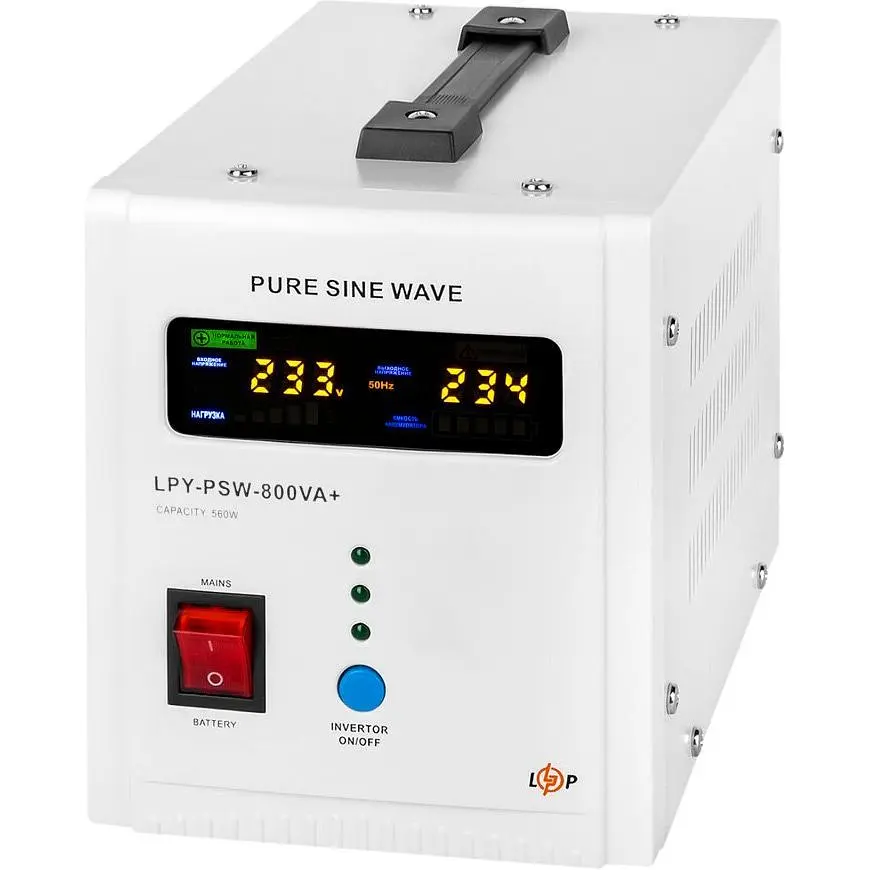 Джерело безперебійного живлення [ДБЖ] LogicPower LPY-PSW-800VA + АКБ LPM-MG 12V - 120Ah [22710] [110258] - фото 4