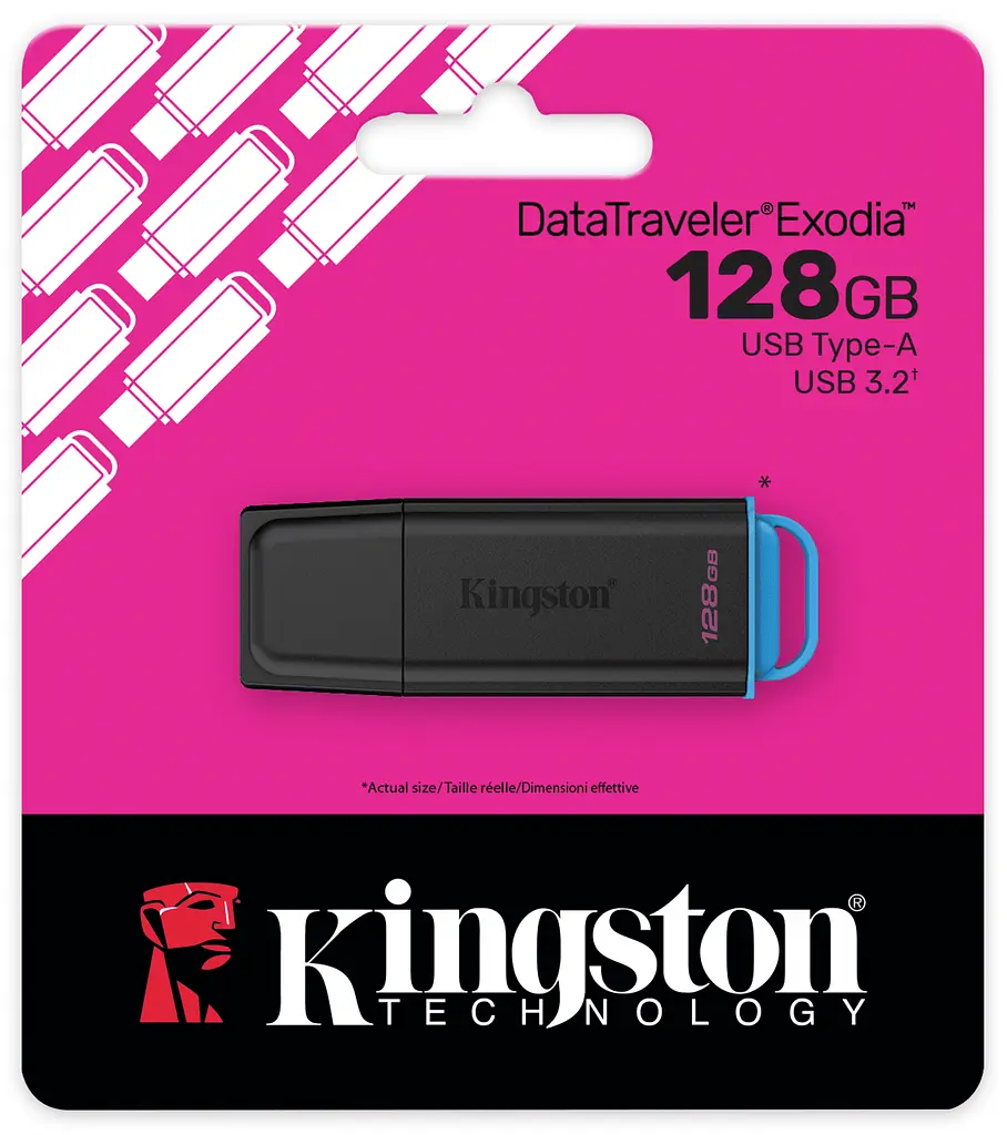 Flash Drive Kingston DT Exodia 128GB USB 3.2 Black/Blue (7285978) - фото 3