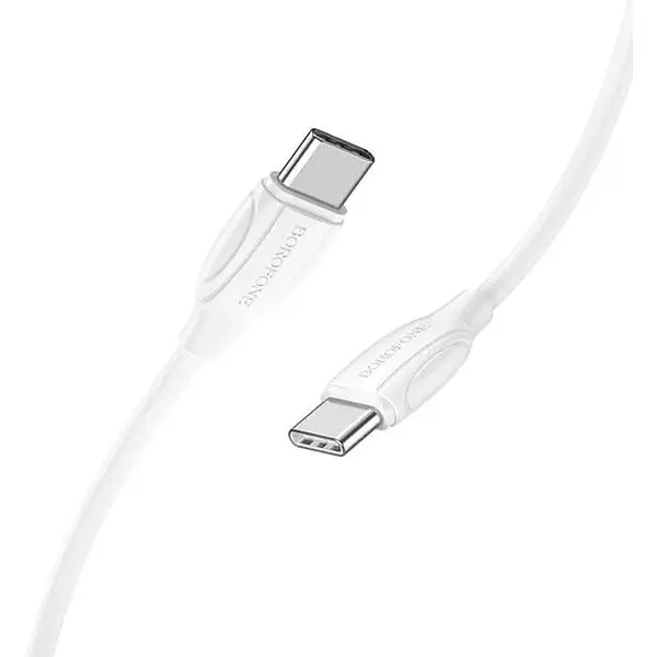 Кабель Borofone BX19 Type-C to Type-C 3A. 60W 1m PVC PVC connectors White - фото 2