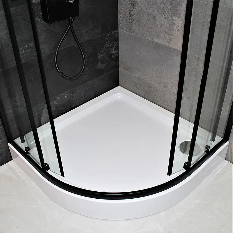 Душова кабіна Dusel EF-182B Black Matt 90x90, Чорний матовий, Універсальна, прозрачний, Чорний матовий, 90x90 - фото 6