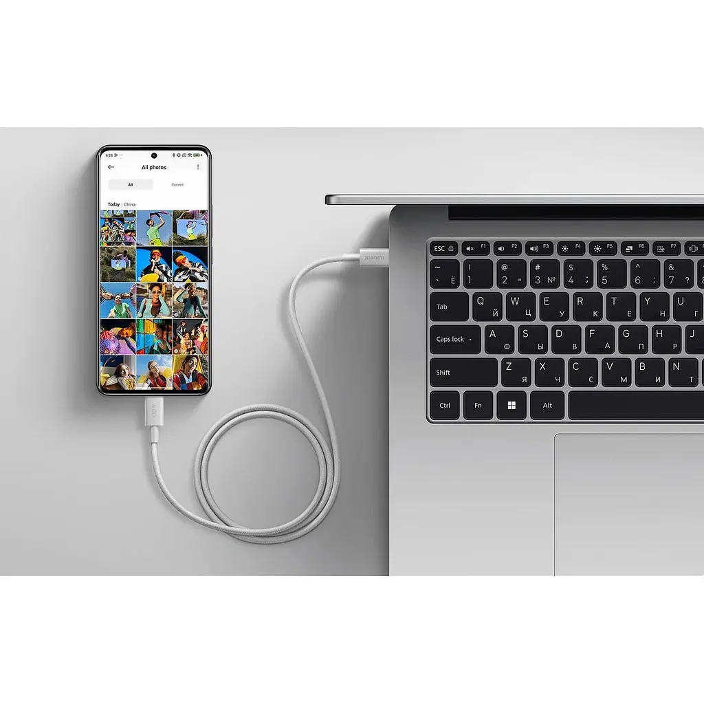 Кабель Xiaomi Braided USB-C to USB-C 6A 1m White (BHR087KGL) [153049] - фото 6