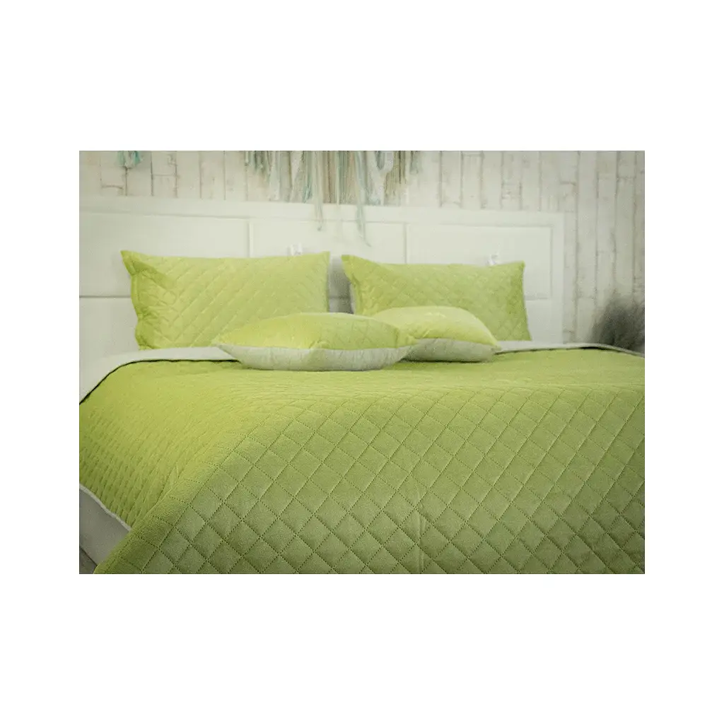 Покривало Руно Olive Green ромб велюр 180х220 (340.55_Olive Green ромб) - фото 5