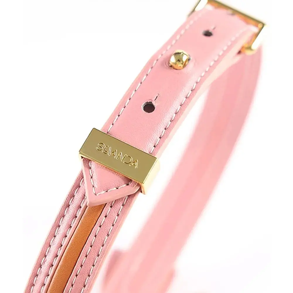 Повідець Lockink Sevanda Love Heart Butterfly LeaTher Collar Set - Pink - фото 4