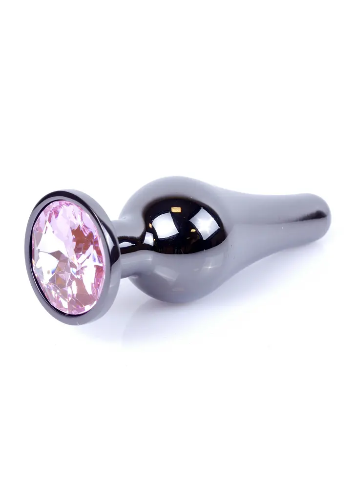 Анальна пробка - Jewellery Dark Silver Long Plug Pink - фото 3