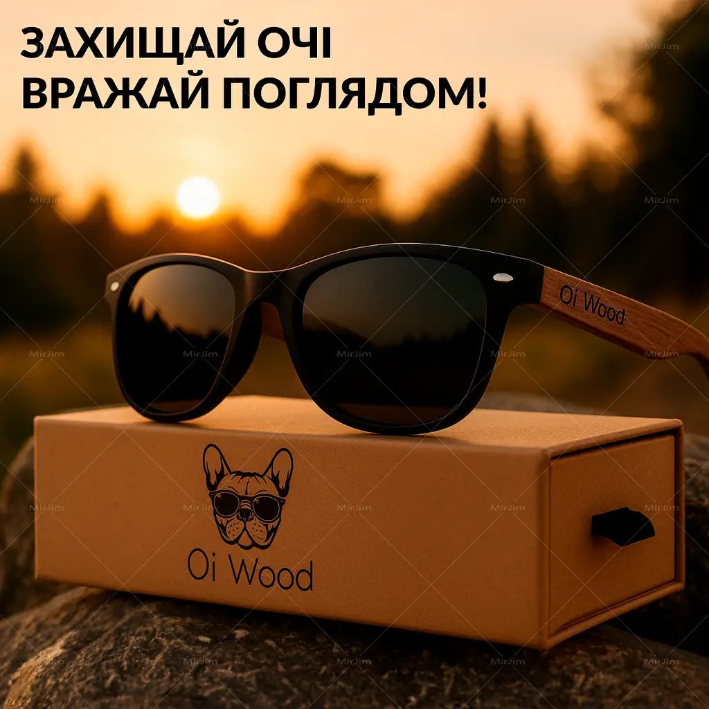 Сонцезахисні Поляризаційні Окуляри Oi Wood - фото 10