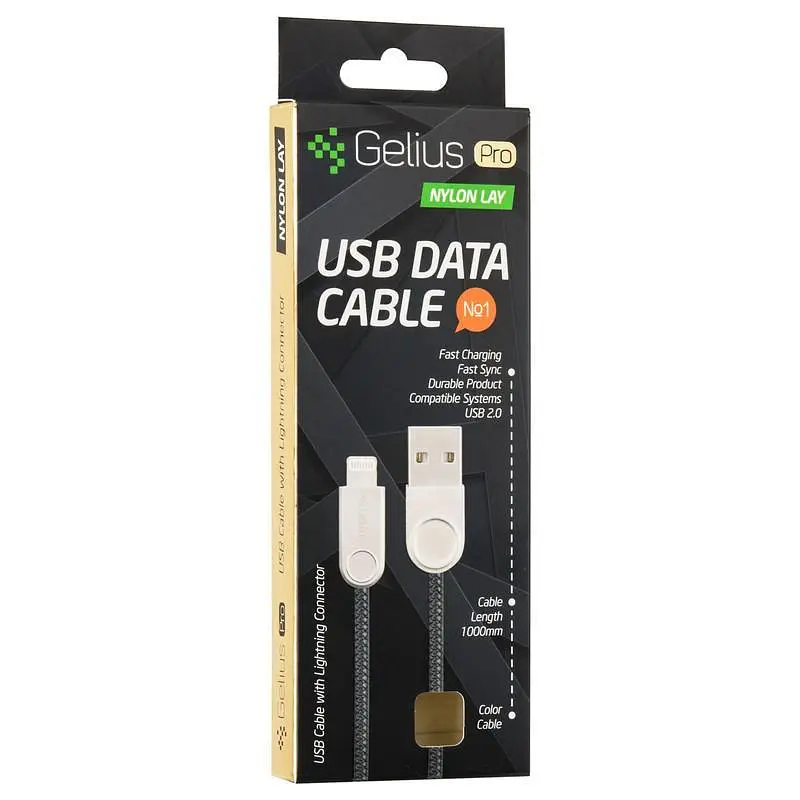 USB кабель Gelius Pro Nylon Lay 2A Apple Lightning Red - фото 2