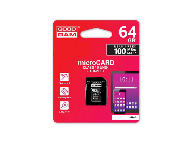 Карта пам'яті GOODRAM microSDXC class 10 UHS-I + SD Adapter 64 GB (M1AA-0640R12) - фото 5