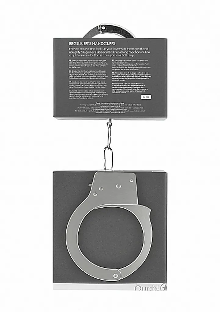 Металеві наручники Ouch! Beginner's Handcuffs срібного кольору - фото 3