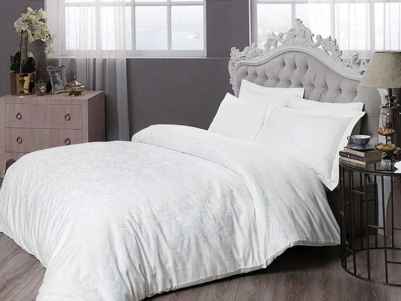 Комплект постільної білизни Brinley White Євро Tac pbe0041816 - фото 2