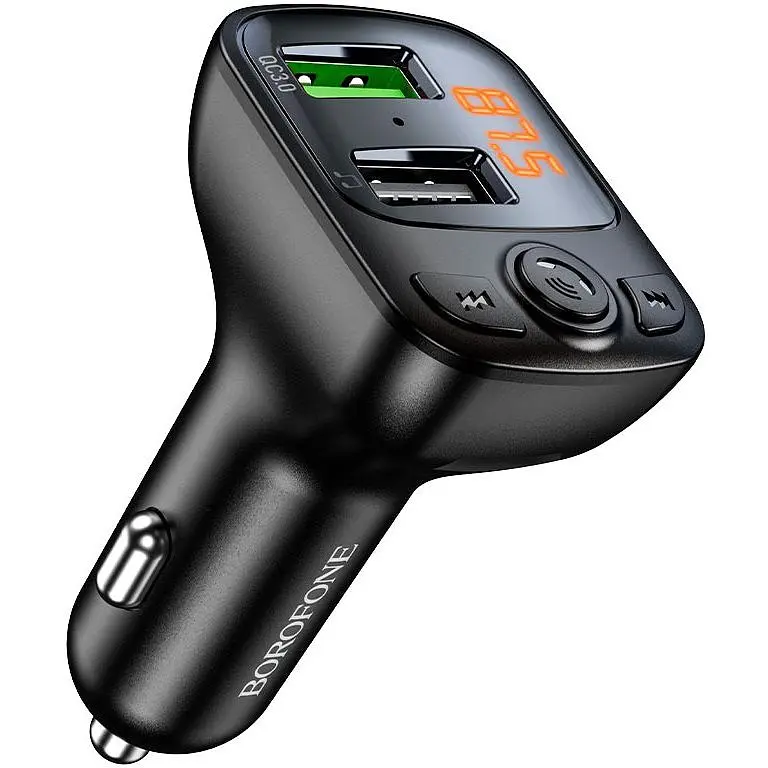 FM трансмітер модулятор Borofone BC41 Eminency QC3.0 Bluetooth чорний - фото 3