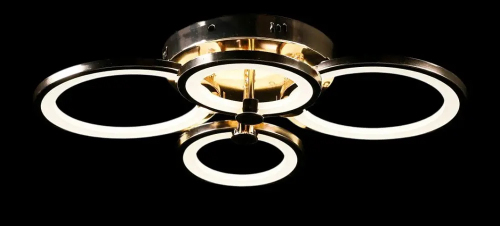 Люстра стельова LED Splendid Ray LK38/2+2, 4 лампи, золото/білий, 60 см, димер, сучасний стиль для дому - фото 4