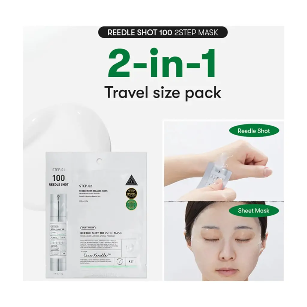 Маска для обличчя VT Cosmetics Reedle Shot 100 2Step Balance Mask 28 мл (8803463006037) - фото 2