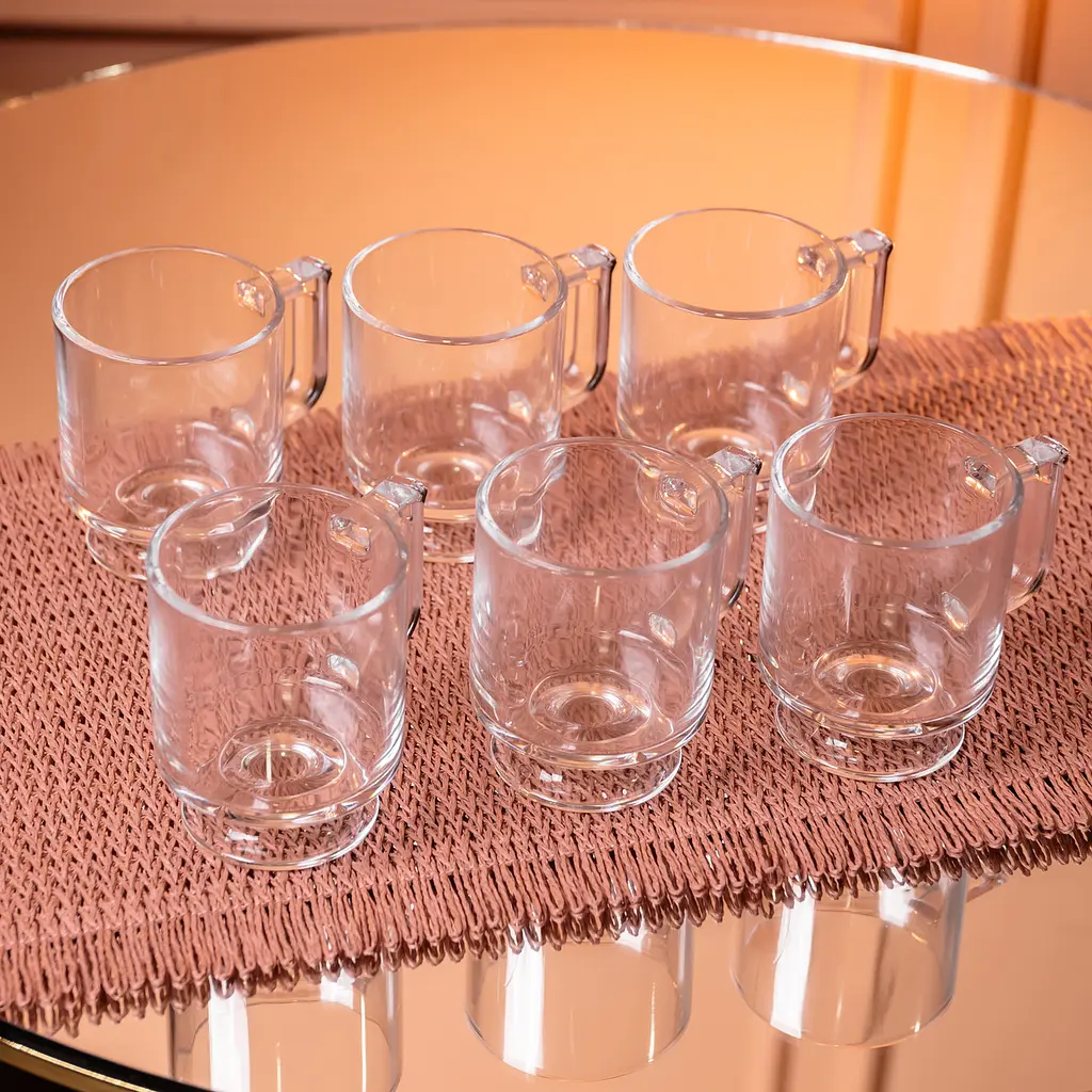 Набор чашек 6 шт для чая и кофе Goblet по 300 (мл) Прозрачный Yiwu HP-19-L6 - фото 3