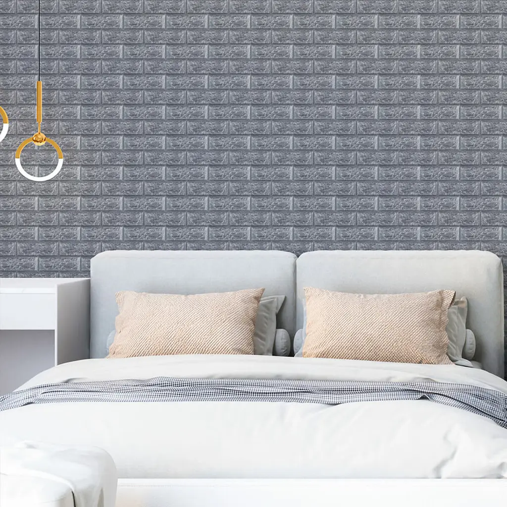Самоклеюча 3D панель Sticker Wall SW-00001197 Під срібну цеглу в рулоні 20000x700x3мм - фото 5