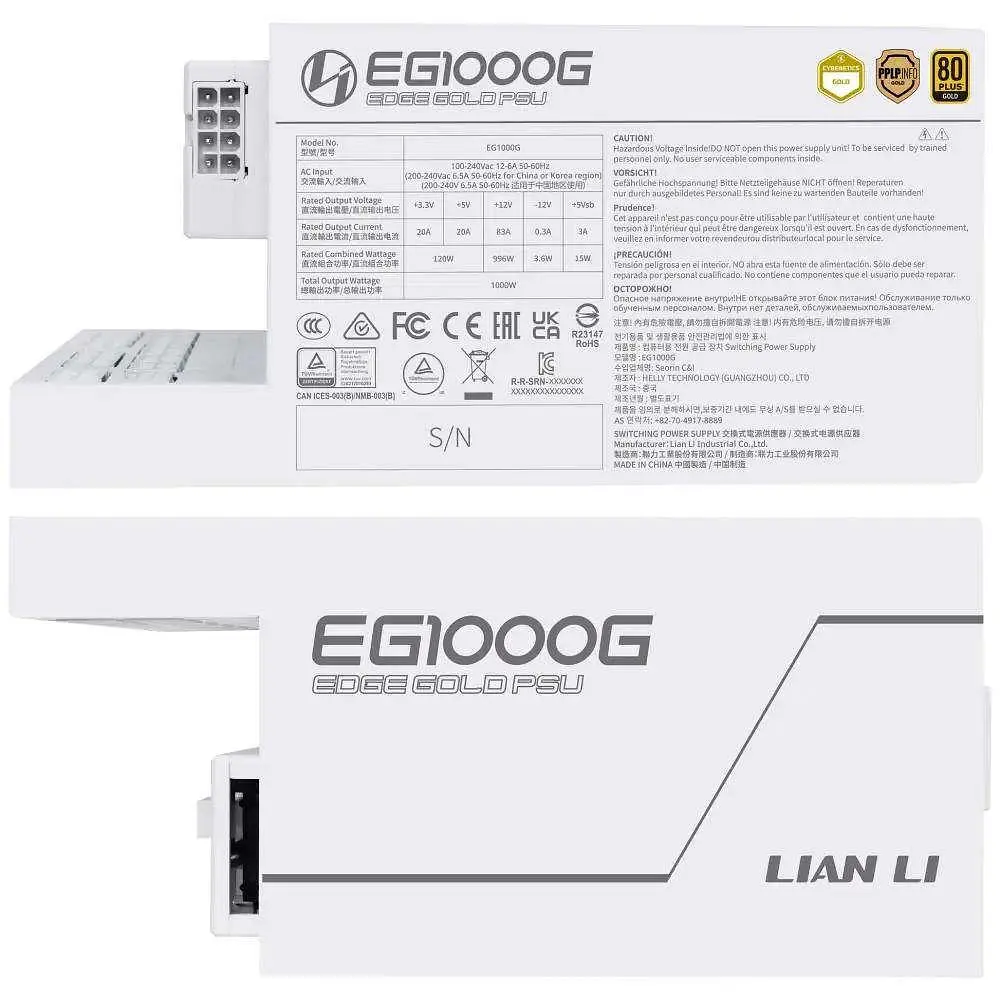 Блок живлення Lian Li Edge Gold 1000 White (G9P.EG1000G.WH00.EU) - фото 8