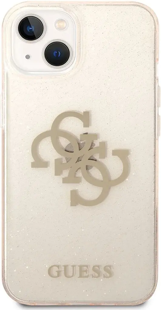 Чохол Guess Glitter Script Big 4G Logo для Apple iPhone 14 Plus (GUHCP14MPCUGL4GGO) Gold